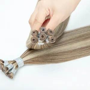 New Arrival Hand Tied Genius Weft Double Drawn Cuticle Aligned Human Hair Extension Genius Hair Weft