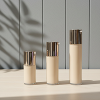Flacon Pompe Airless Mat Dépoli à Épaule Plate pour Crème et Lotion, 10ml, 50ml, 100ml, Marque Privée