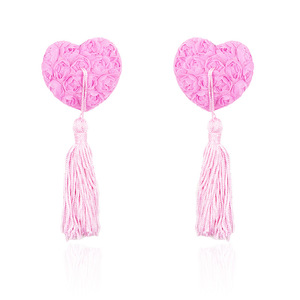 Juguetes Sexuales Huawen SM, Pegatinas para Pezones en Forma de Corazón con Borlas y Accesorios de Silicona para Sujetador, para Uso en Bondage BDSM para Mujeres - Product Image 4