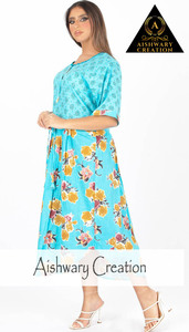 Blue <b>Boho</b> Casual <b>Dress</b> Loose Fit <b>Plus</b> <b>Size</b> Organic Cotton Custom Tiered Layered Midi Maxi Maillard <b>Dress</b> Wholesale - Product Image 3