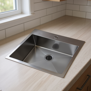 Évier de cuisine en acier inoxydable à cuve unique de 33 pouces, à encastrer, design ferme, pour camping-car et caravane - Product Image 2