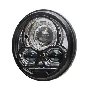 7'' round 12v 24v hi low beam led h4 motorcycle headlight for jeep wrangler auto parts