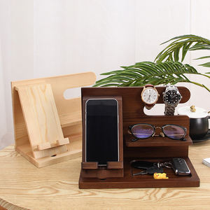 แท่นวางโทรศัพท์มือถือแบบตั้งโต๊ะทำจากไม้ แท่นวางโชว์ นาฬิกา แว่นตา ที่เก็บของอเนกประสงค์ ของตกแต่งบ้าน - Product Image 6