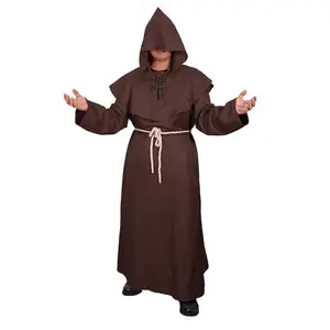 Abiti da prete cristiano medievale di Halloween mantello da mago strega mantella festa morte fantasma vampiro diavolo Cosplay costumi