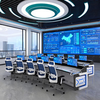 Console de surveillance et de commande incurvée de haute technologie pour salle de contrôle et centre de sécurité