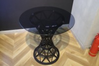 Vente en Gros de Meubles de Salon Table Basse Noire Ronde en Verre PP Simple au Design Moderne de Style Français