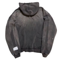 Sweat à capuche streetwear personnalisé pour homme, en molleton bouclette 400 g/m², style vintage, délavé à l'acide, avec lettres imprimées, coupe ample
