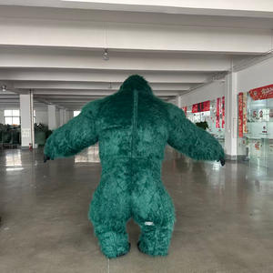 Costumi Gonfiabili da Mascotte Gorilla 2/2.6/3m Verde Scuro, Abiti per Cosplay Gorilla per Eventi, Pelliccia Lunga per Noleggio - Product Image 3