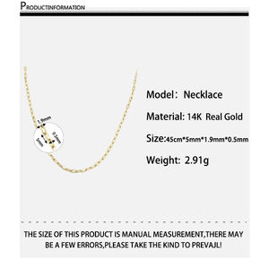 Nuevo Collar de Cadena de Oro Amarillo Sólido de 14K, Cadena de Eslabones Grandes Tipo Clip, Joyería con Longitud Ajustable - Product Image 6