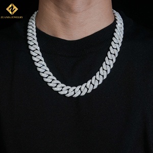 Precio Mayorista Directo de Fábrica: Collar de Cadena Cubana de Moissanita, Plata 925 con Baño de Rodio, Joyería de Declaración Hip Hop para Hombre - Product Image 5