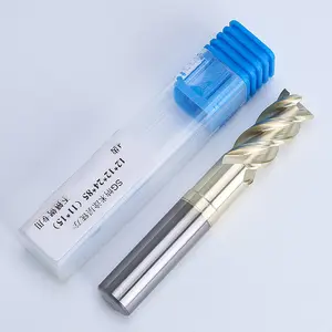 HUHAO AX38 Carbide Milling Cutters 4-Flute Yellow Coated HSS End Mill Set 6-20mm CNC Router Bit For Aluminum H04232501
