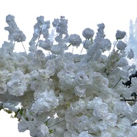 Arche en soie artificielle style naturel, rose et fleur de cerisier, écologique, durable, réutilisable, pour décorations murales de mariage