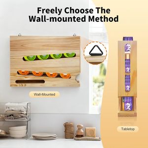 Wooden Canned Food Storage <b>Rack</b> Wall Mounted Multi Functional <b>Kitchen</b> Organization <b>Rack</b> For Pet And Food Supplies - Product Image 1