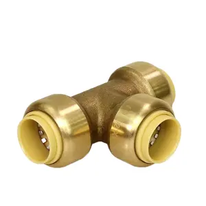 Green Valve 3-way t type brass pneumatic air hose quick fitting connector 10 mm 1/2 push fit air compressor fittings