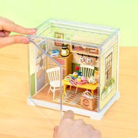 Robotime Rolife Jouets en plastique 3D faits à la main DWS06B Salle à manger florale Kit de maison miniature à assembler soi-même