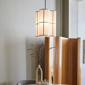 Luminaire suspendu en tissu nordique Wabi Sabi, LED, taille moyenne, hauteur réglable, pour salon, chambre à coucher, restaurant japonais, hôtel, décoration - Product Image 2