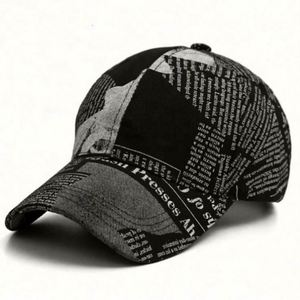 Hats Men and Women Spring Summer Fashion Retro Newspaper Baseball Cap Korean Outdoor Sports Sun Protection Cap - Product Image 4