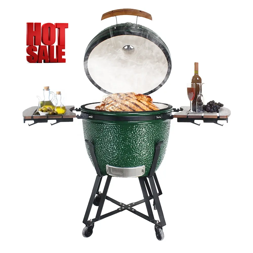 SEB KAMADO / STEEL EGG BBQ Hot Sales Outdoor Red Orange Black Big Egg Ceramic Kamado BBQ Grills