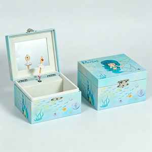 Boîte à musique sirène bleue personnalisée en gros de l'usine Yiyu, avec <span class=keywords><strong>chansons</strong></span> sur mesure, figurine, organisateur de bijoux musical écologique pour enfants - Product Image 1