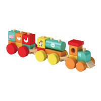 Jouets de train en bois colorés pour la maternelle, jouets éducatifs d'empilage, train en bois pour enfants