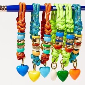 Collar de cuentas deslizantes de esmalte colorido de alta calidad, apilable, con dijes de donut arcoíris para mujer, joyería de verano para la playa - Product Image 6
