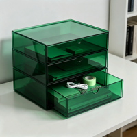 Caja de Almacenamiento de Acrílico Personalizada con Cajón Deslizable para Maquillaje, Archivos y Oficina, Tamaño y Color Personalizables