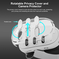 Kit d'accessoires pour casque de réalité virtuelle tout-en-un, étui transparent, anti-poussière, couverture de confidentialité portable, coussin facial en silicone pour manette de jeu