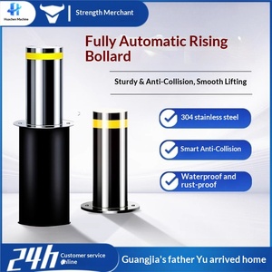 Colonne de levage entièrement automatique télécommandée en acier inoxydable pour la protection anti-collision des véhicules, idéale pour les entrées de collèges et centres commerciaux - Product Image 1