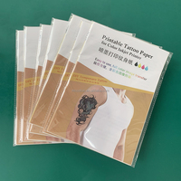 Kertas Stiker Tato Membran A4 Ukuran Besar, Tahan Air, Transfer Air Sementara, Berkualitas Tinggi, untuk Wanita & Pria, DIY Inkjet Laser