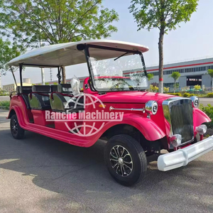 Vehículo Eléctrico de 6 Plazas, Color Rosa, para Turismo, Tipo Carrito de Golf, Estilo Retro Clásico, Homologado para Circular por la Calle, en Venta - Product Image 1