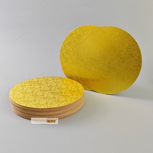 SunShine 2mm Food Waterproof MDF Cake Stand and <b>Drum</b> Board Round Gold Silver White-Wholesale Tray <b>for</b> Cake Presentation - Product Image 1