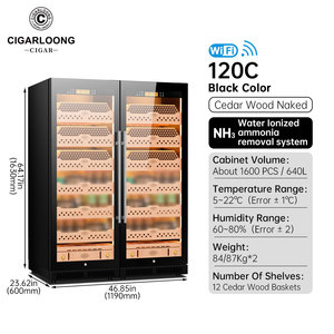 Cl-120c1 Cigarloong Humidor Inteligente para Cigarros y Vino con Control de Temperatura y Humedad, Gran Capacidad, Doble Puerta, Modelo Cl-120c - Product Image 6