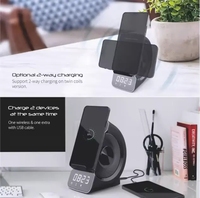 Multi-Functionele Draadloos Opladen Bt Draadloze Draagbare Luidspreker Drie-In-Een Creatieve Klok Alarm Bt Speaker