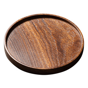 Bandeja de té ovalada de madera de nogal, bandeja de almacenamiento de madera maciza hecha a mano y barnizada para té y aperitivos - Product Image 5
