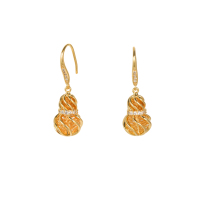 Pendientes de circonita con diseño artístico de aleación TANGPEI, regalo de moda, chapados en oro de 18 quilates, circonita dorada, ritmo espiral hueco, calabaza.