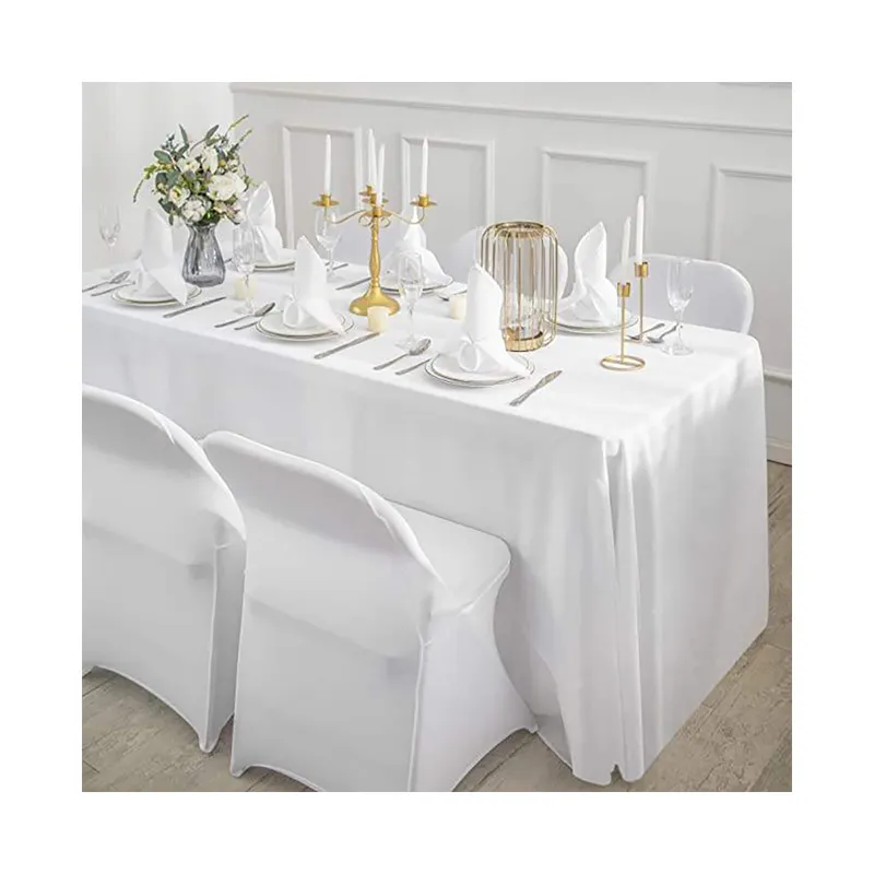 Tovaglie bianco 120 pollici di grandi dimensioni in tessuto bianco di lino per la tavola tessuto di lino Premium per la decorazione della tavola e l'artigianato