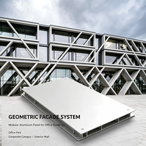 Sistema de Fachada Geométrica, Panel de Aluminio Modular, Muro Cortina, Revestimiento de Pared Exterior para Edificios de Oficinas y Campus - Product Image 1
