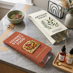 Bolsa de Papel Kraft Forrada con Papel de Aluminio Antigrasa Personalizada al por Mayor para Envasado de Pollo Asado, Comida Frita y BBQ - Product Image 1