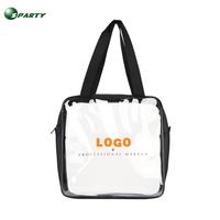 Trousse de Maquillage Portable en PVC Transparent avec Logo Personnalisé, Résistante à l'Eau, pour Voyage et Rangement, avec Sangle de Transport