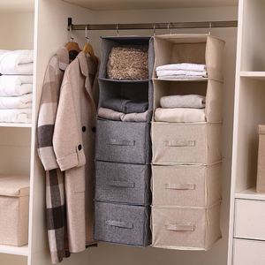 High Quality Cotton Linen Folding Multifunction <b>Hook</b> Type Hanging <b>Shoes</b> Clothing Tools Storage Drawers Wardrobe Organizer - Product Image 2