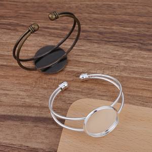 황동 팔찌베이스 65x60x25mm DIY 카보 숑 트레이 50PC/가방 보석 만들기 액세서리 보석 발견 - Product Image 4