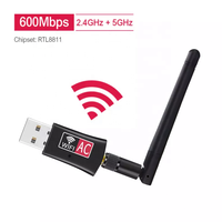 Tarjeta de Red 802.11N de 600 Mbps, Receptor Wifi Inalámbrico, Dongle Wifi de Doble Banda 2.4/5 GHz AC, Adaptador Wifi de 600 Mbps con Antena