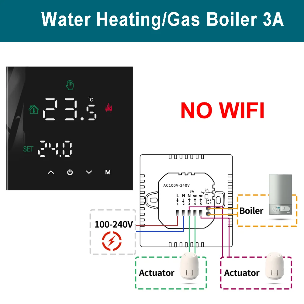 Chaudière eau et gaz sans wifi Noir
