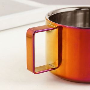 Vente en gros de tasses à thé et à café en acier inoxydable personnalisées avec logo, avec plateau et poignée, pour la maison, le bureau, le restaurant - Product Image 5