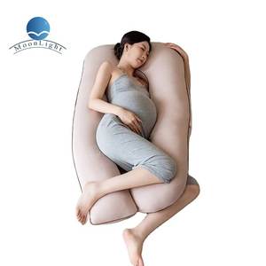 전신 U 자형 저지 패브릭 출산 임신 베개 빨 이동식 커버 - Product Image 1