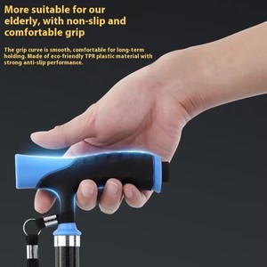 Canne de marche d'extérieur avancée avec lumière LED, bâtons de marche à base quadruple pour seniors et adultes, soutien de la stabilité et de l'équilibre - Product Image 5