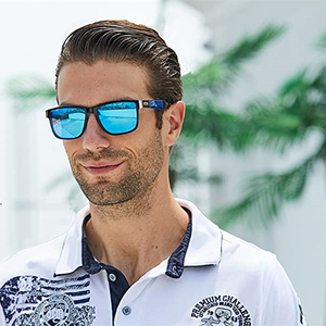 Gafas de Sol Polarizadas UV400 DUBERY 2026 Unisex para Adultos, Montura de PC Azul y Transparente, Gafas de Sol Gruesas Paranoid 2024 para Hombre y Mujer - Product Image 1