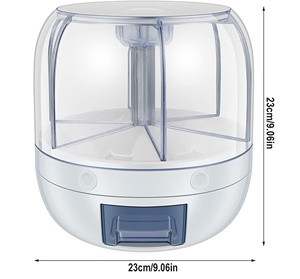 Contenedor Giratorio de Plástico para Granos - Dispensador de Arroz Sellado con Diseño Giratorio para Cereales, Granos y Alimentos Secos, Almacenamiento Hermético - Product Image 2