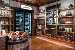 <b>Rustic</b> Luxury Coffee & Retail Shop <b>Fixtures</b> | Live Edge Wood, Brass, Stone, Modular Display & Turnkey Café Interior Design - Product Image 2