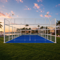 Cancha de Pádel Panorámica Económica, Conjunto Completo, Apariencia Atractiva, Calidad Estable, Toldo Personalizado Opcional